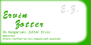 ervin zotter business card